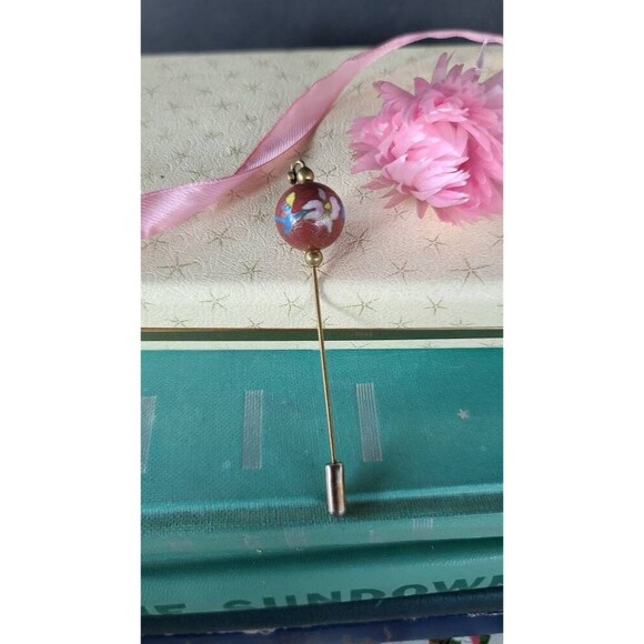 Cloisonne Floral Stick Pin - Picture 2 of 10